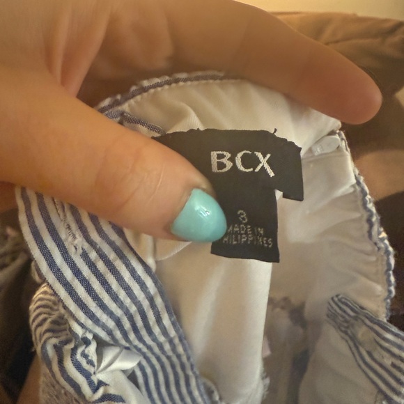 BCX Elegant Blue and White Striped Summer Dress - Picture 3 of 6